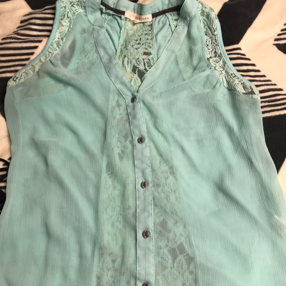 Lace and cotton tank blouse